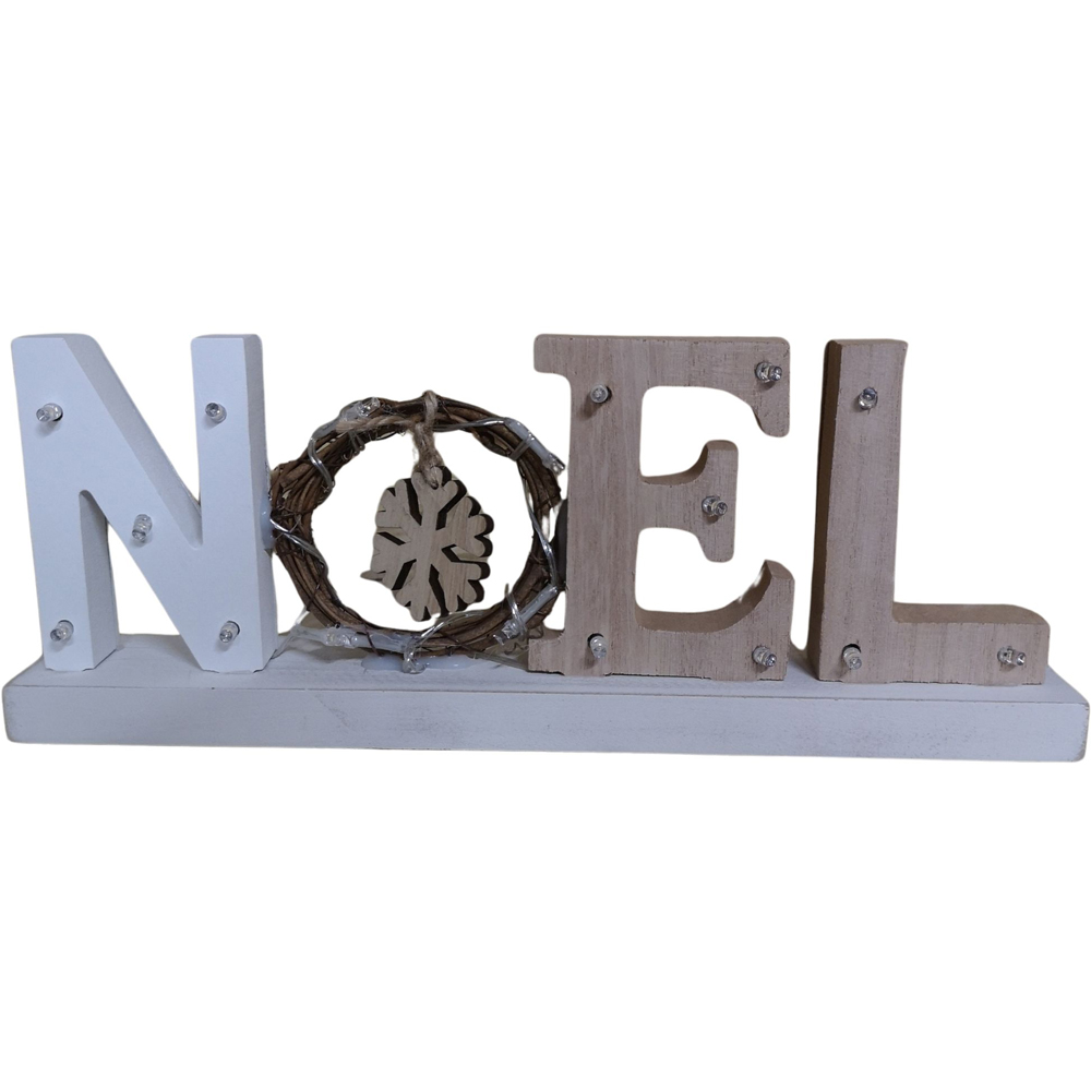Samuel Alexander Wooden Noel 18 Warm White LED Christmas Decoration Image 1