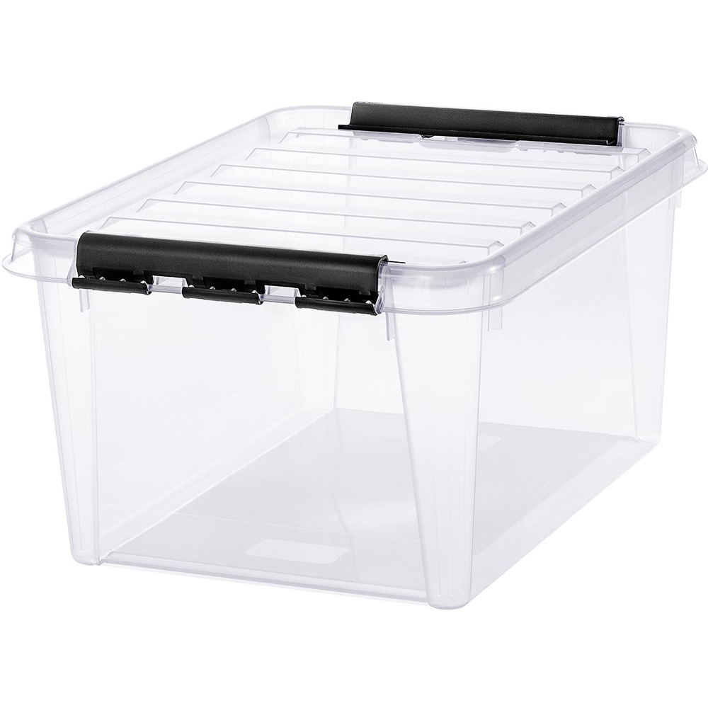 SmartStore Classic Clear Plastic Stackable Storage Box 32L 4 Pack Image 3