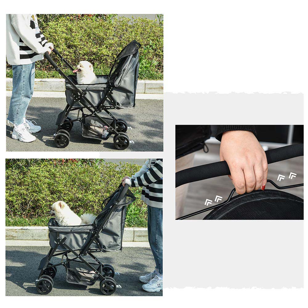 PawHut Reversible Pet Stroller Grey Image 4
