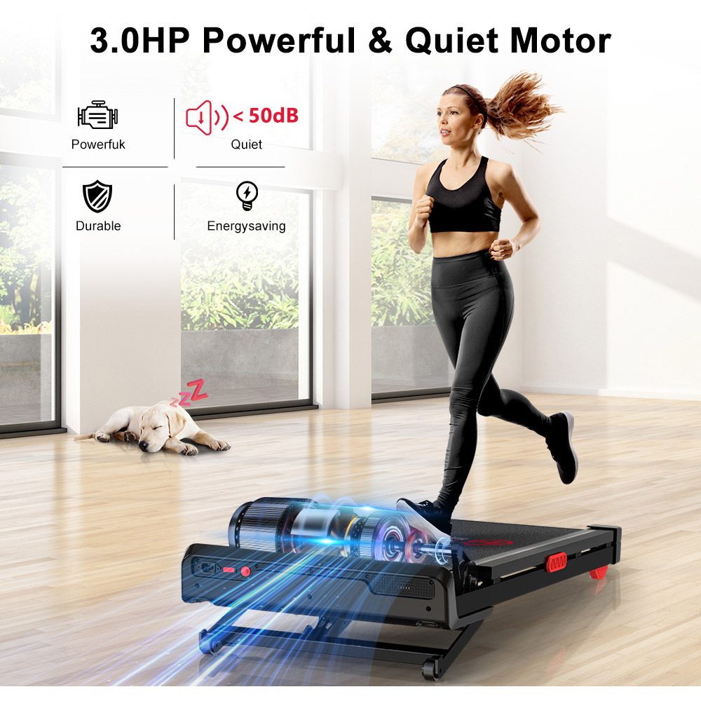 Rattrix Y1 Black Manual Incline Foldable Walking Treadmill Image 4