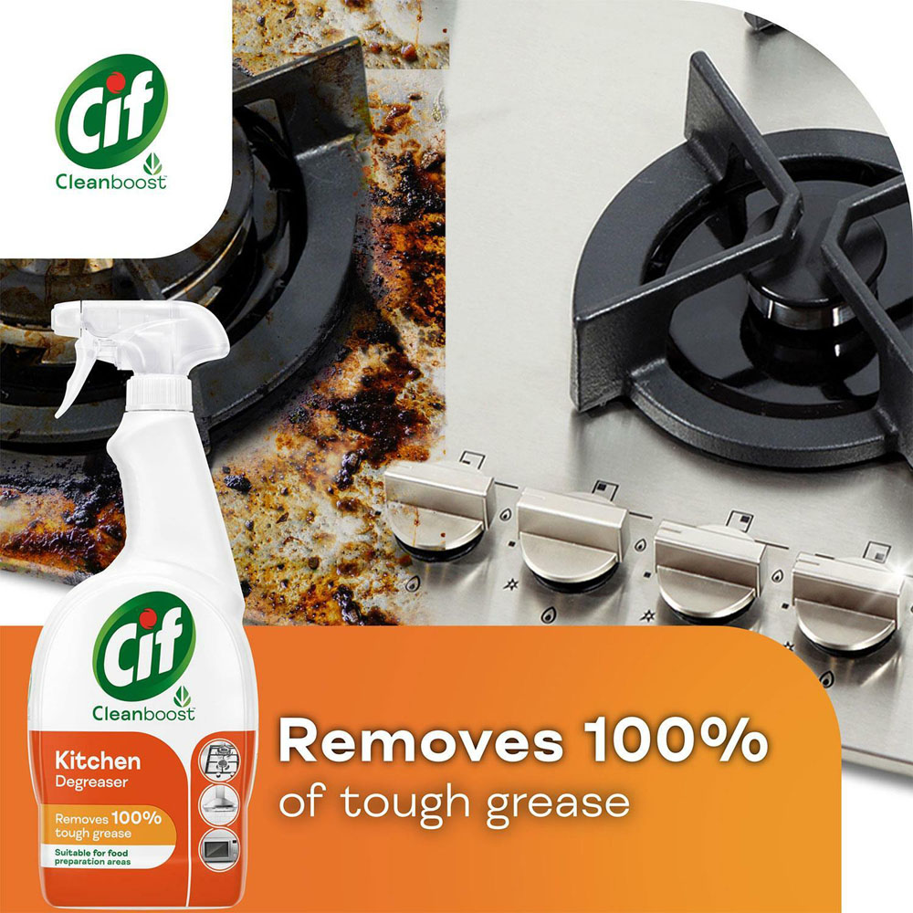 CIF Cleanboost Kitchen Ultra Degreaser Spray 700ml 2 Pack Image 4