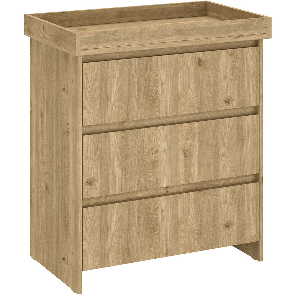 Kudl 3 Drawer Oak Baby Changing Table Image 2