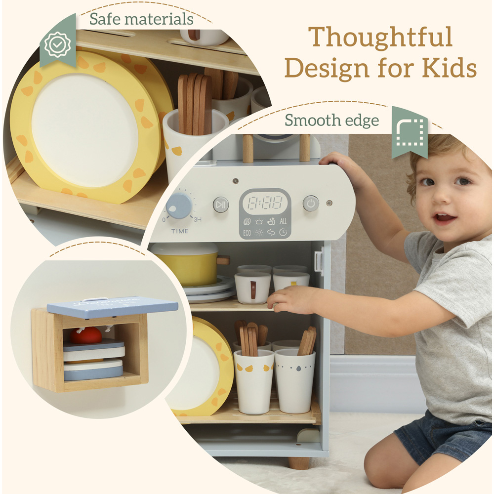 Tommy Toys AIYAPLAY Kids 32 Piece Kitchen Playset with Dishwasher Sink Image 6