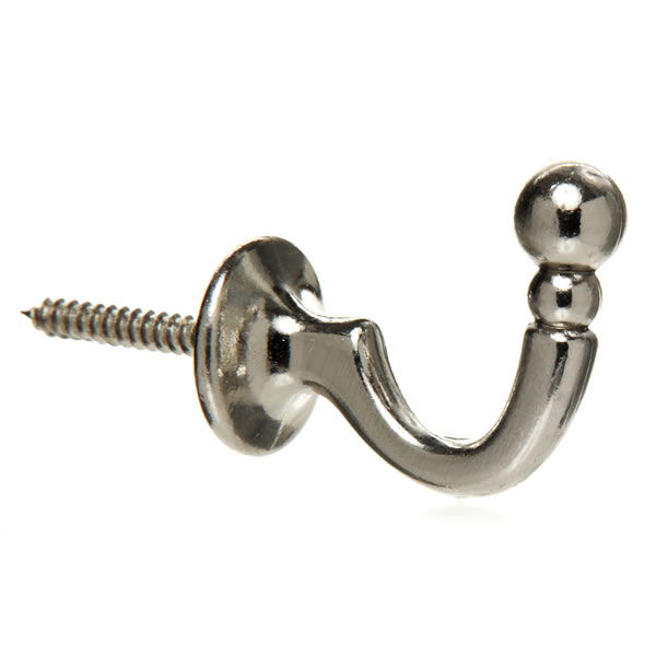 Wilko Satin Silver Palma Tieback Hooks 2 Pack Wilko
