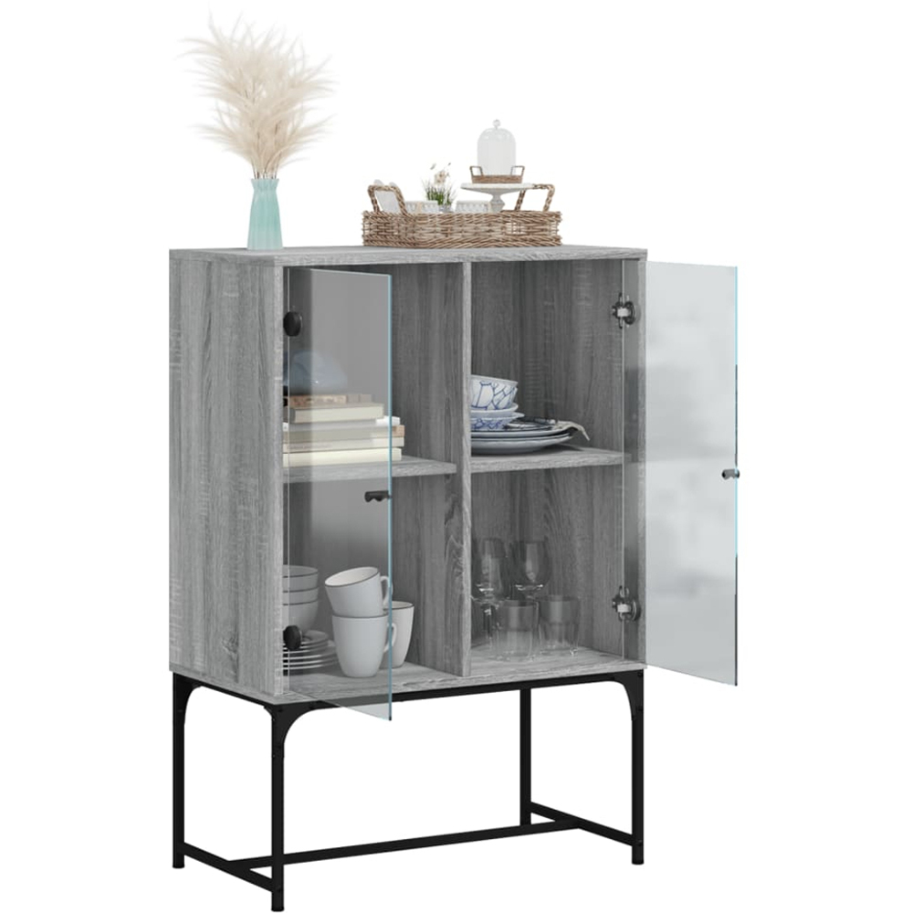 vidaXL 2 Door Grey Sonoma Oak Side Cabinet Image 4
