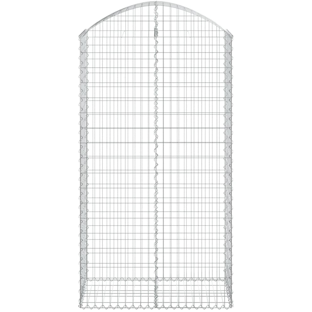 vidaXL Silver Galvanised Iron Arched Gabion Basket 100 x 50 x 180/200cm Image 2
