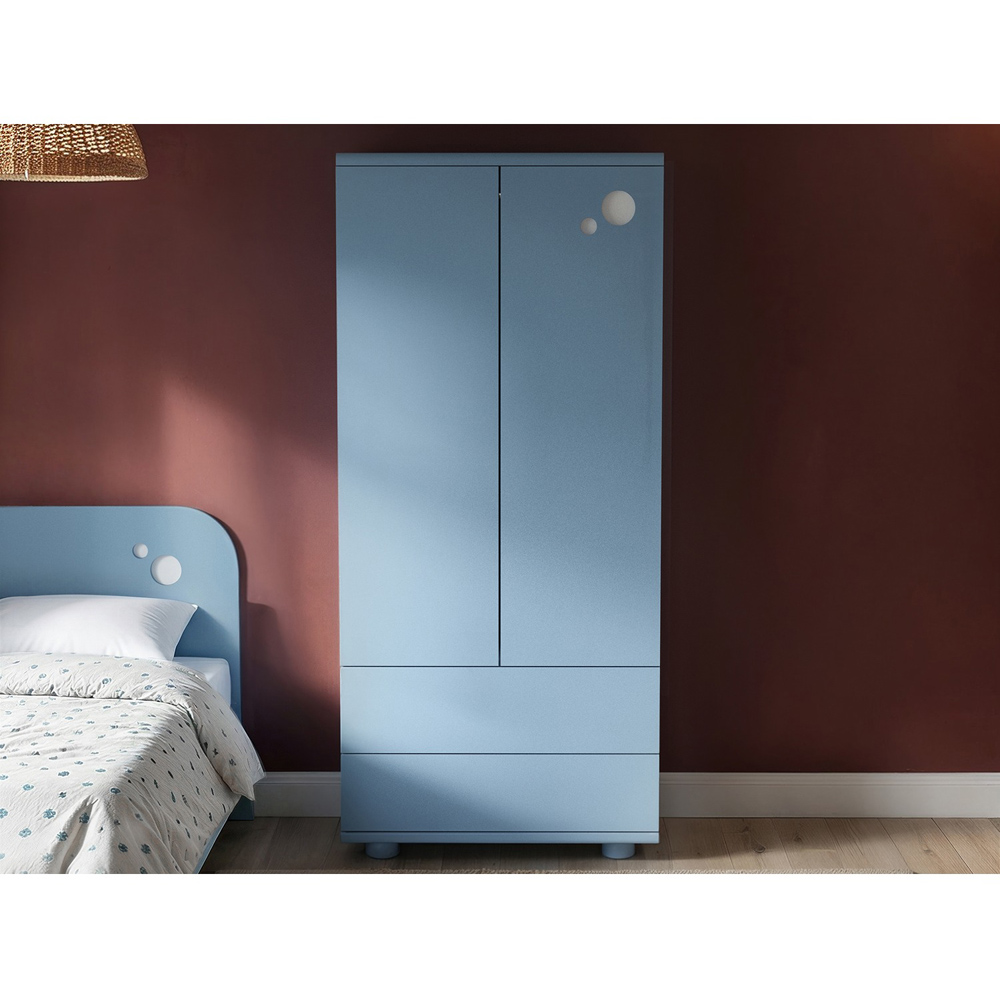 Flair Livana 2 Door 2 Drawer Blue Wardrobe Image 5