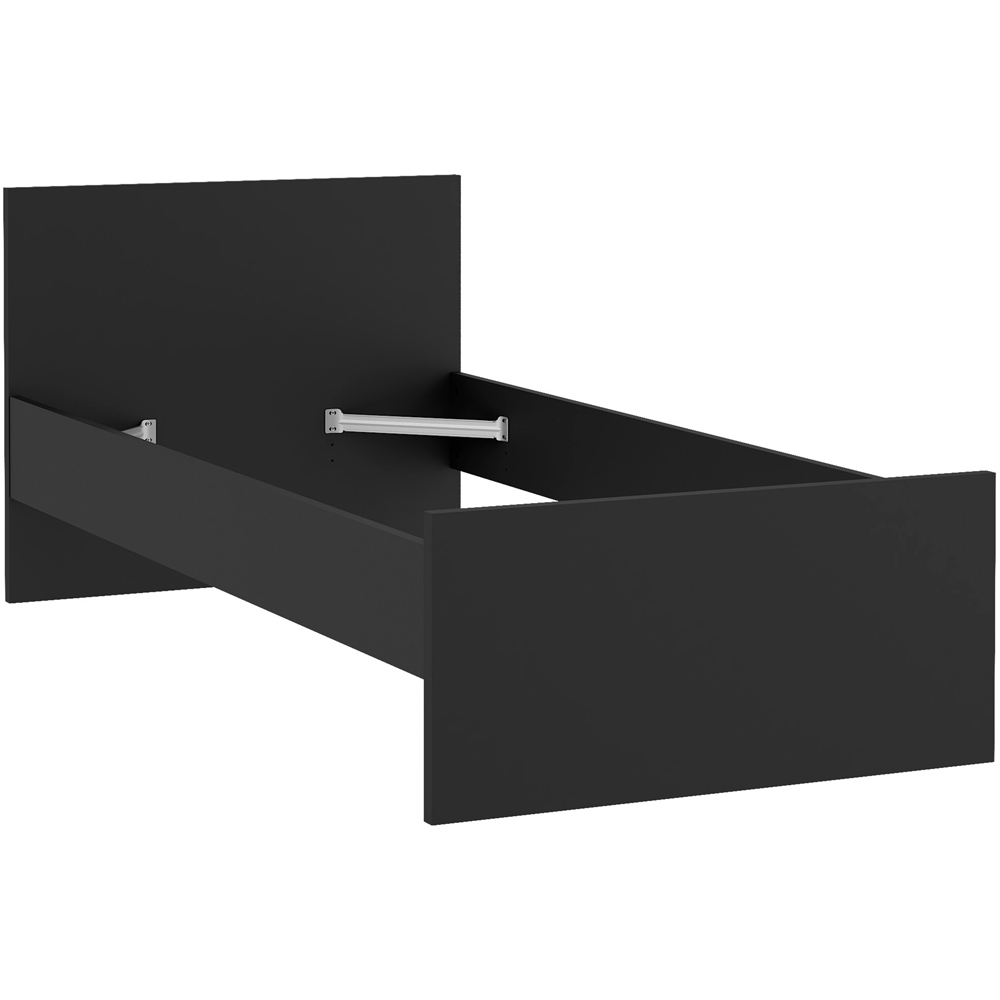 Florence Single Matt Black Wooden Bed Frame Image 2