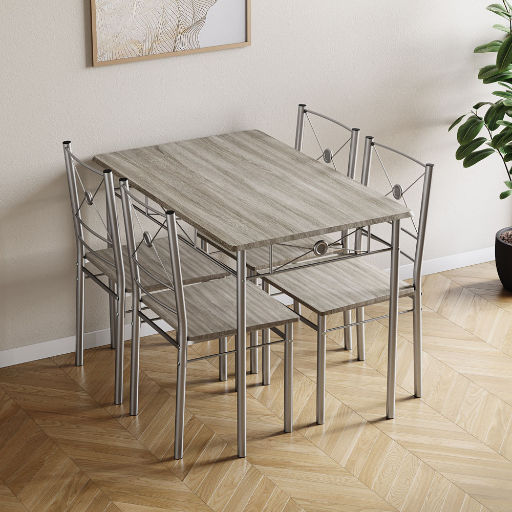 VIDA DESIGNS Roslyn 4 Seater Dining Set Oak Image 2