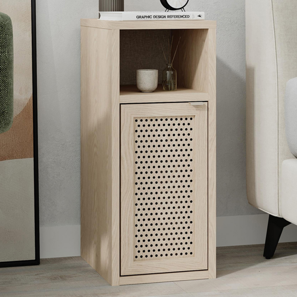 Decortie New Inca Single Door Single Shelf Sonoma Oak Bedside Table Image 1