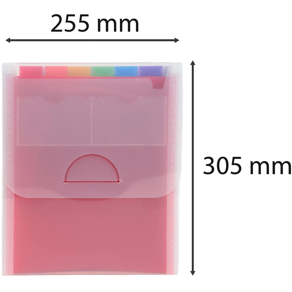 Exacompta Crystal 6 Compartment Polypropylene Vertical Expanding File 5 Pack Image 8