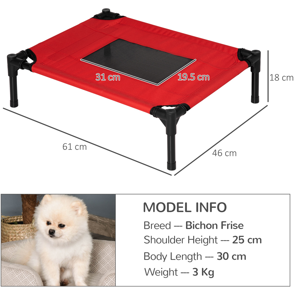 PawHut Red Raised Pet Bed Image 7