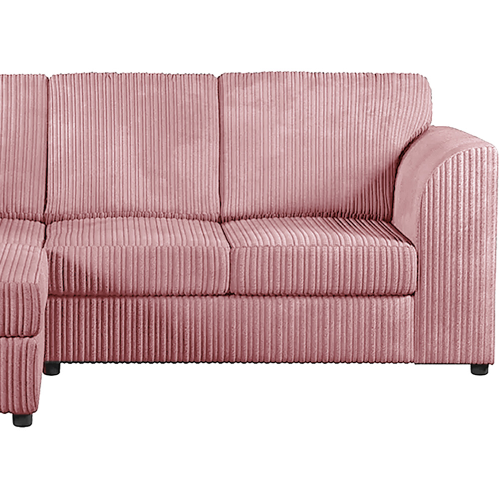 Luxor 4 Seater Pink Jumbo Cord Full Back Left Hand L Shape Corner Sofa Image 3