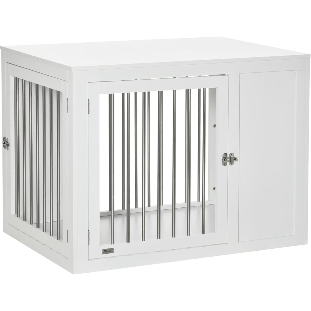 PawHut Medium and Large Dog Crate End Table with 2 Doors Image 1