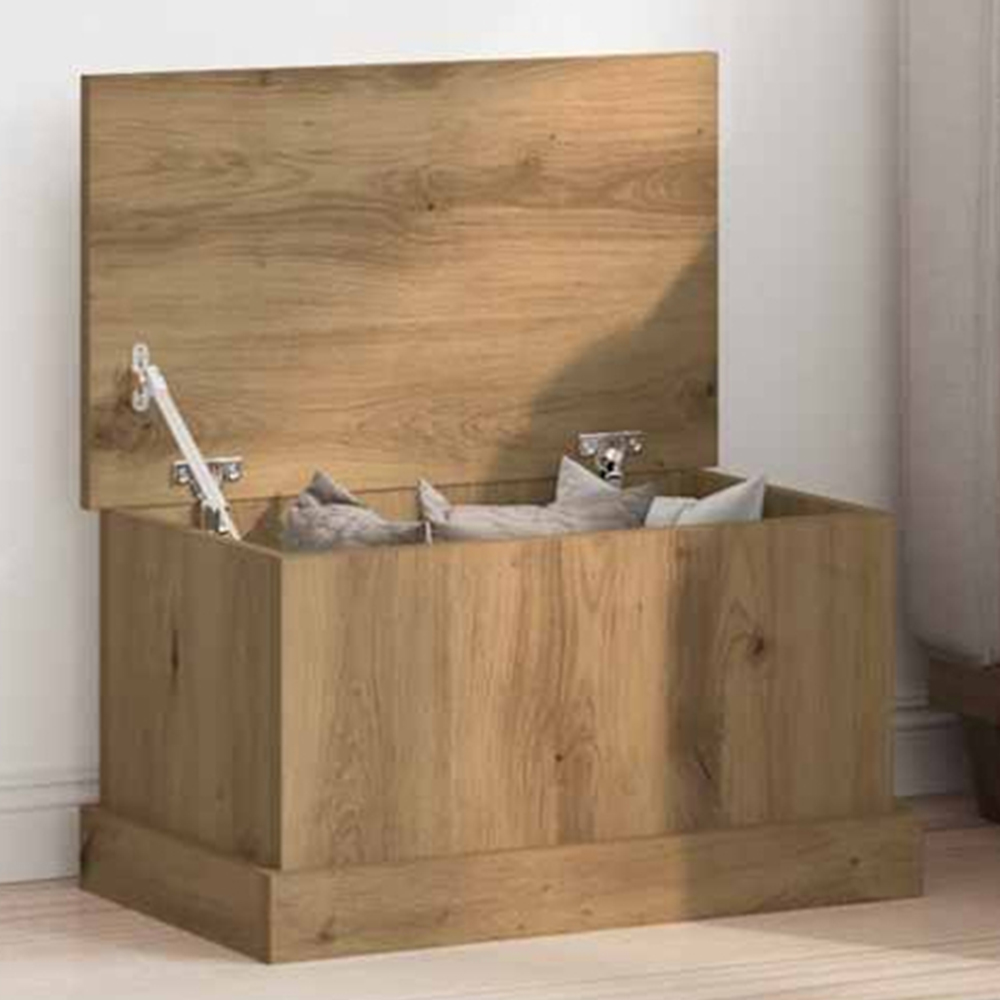 vidaXL Artisan Oak Storage Box with Lift Top Lid Image 1