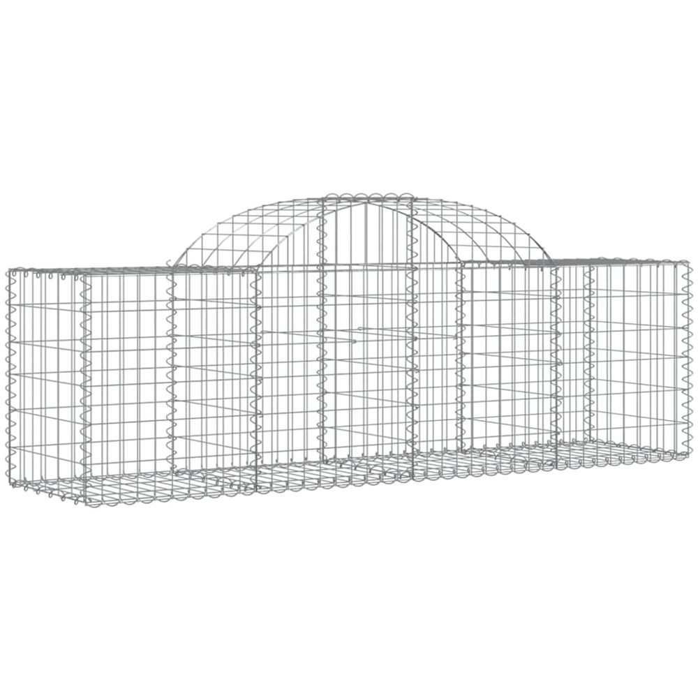 vidaXL Silver Galvanised Iron Arched Gabion Basket 200 x 50 x 60/80cm 15 Pack Image 1