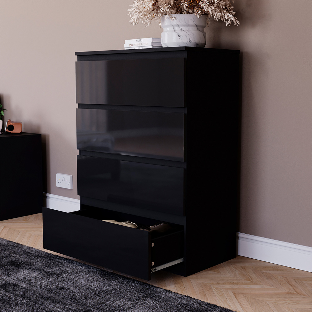Vida Designs Glinton 4 Drawer Black Chest of Drawers Image 5