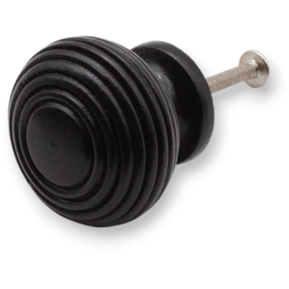 Spira Brass Ebonised Beehive Cupboard Knob 40mm Image 3