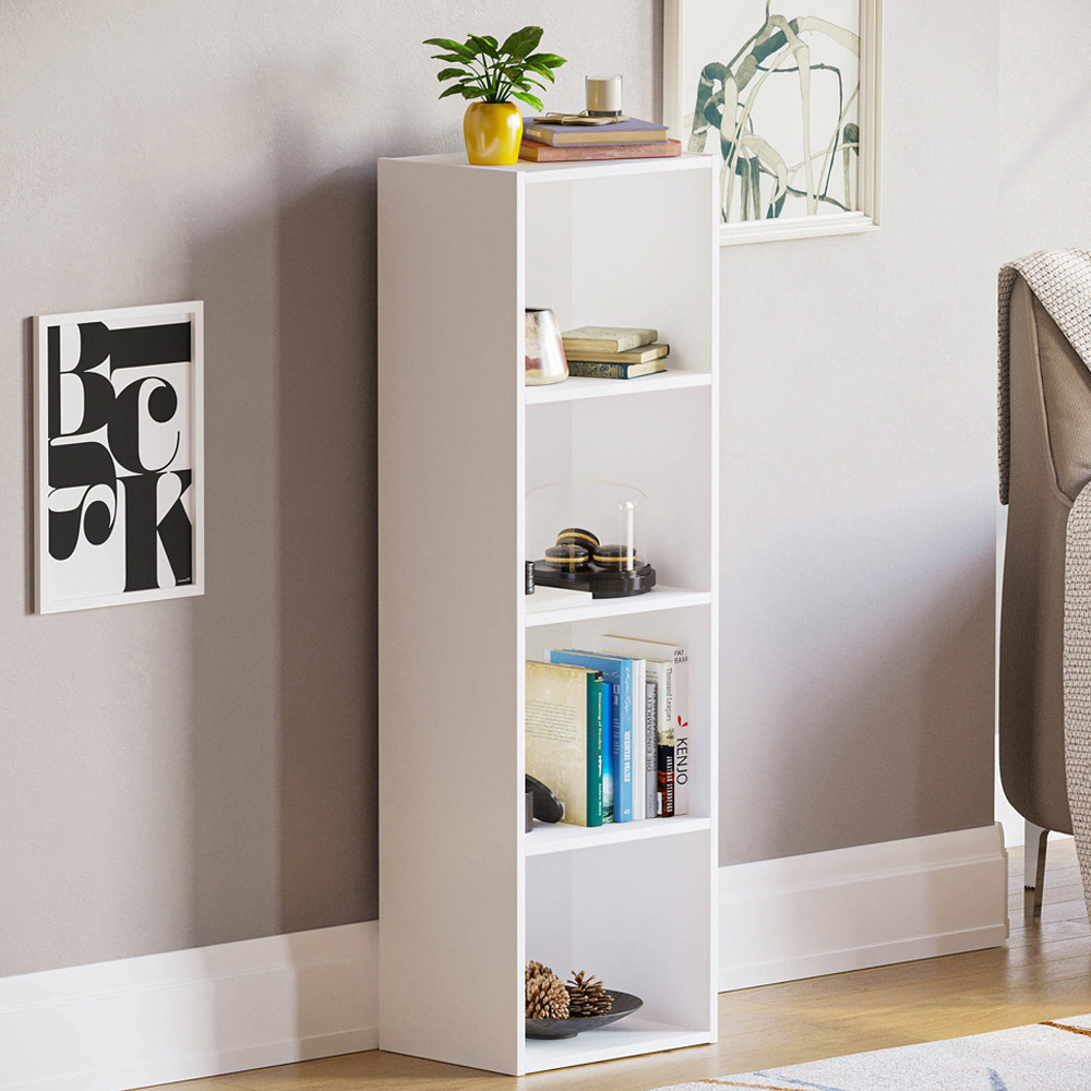 Vida Designs Oxford 4 Shelf White Bookcase Image 1