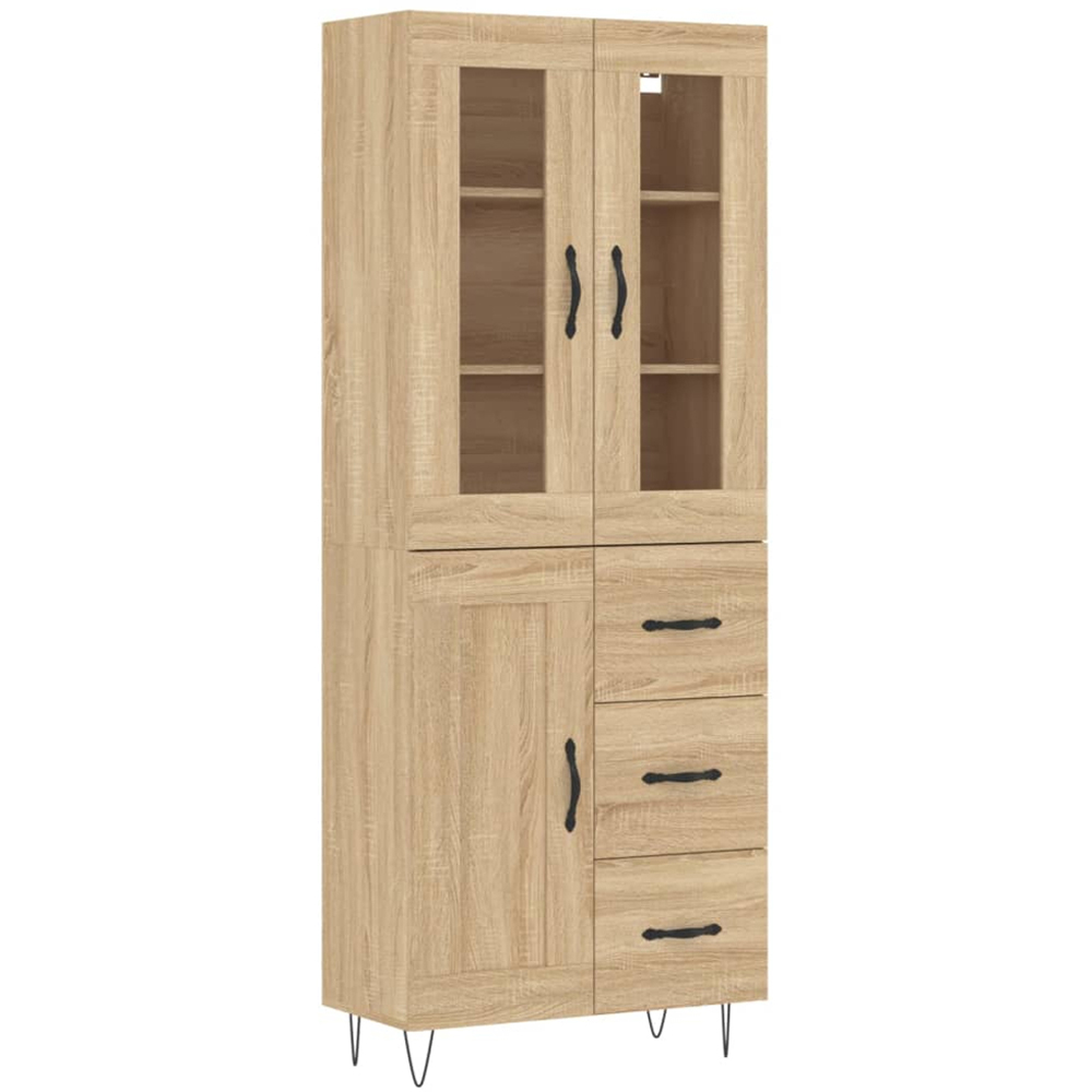 vidaXL 3 Door 3 Drawer Sonoma Oak Highboard Image 2