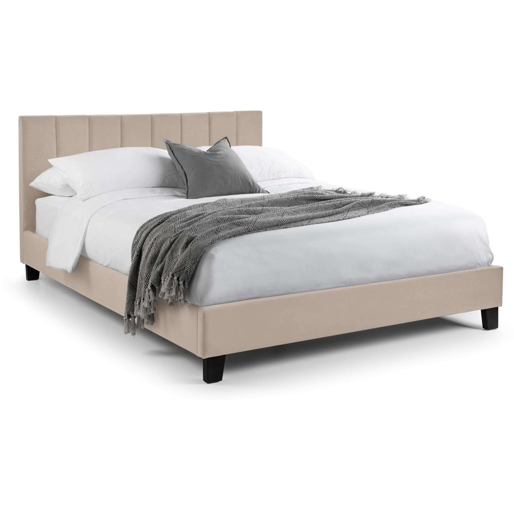 Julian Bowen Rosa Small Double Cream Velvet Upholstered Bed Image 2