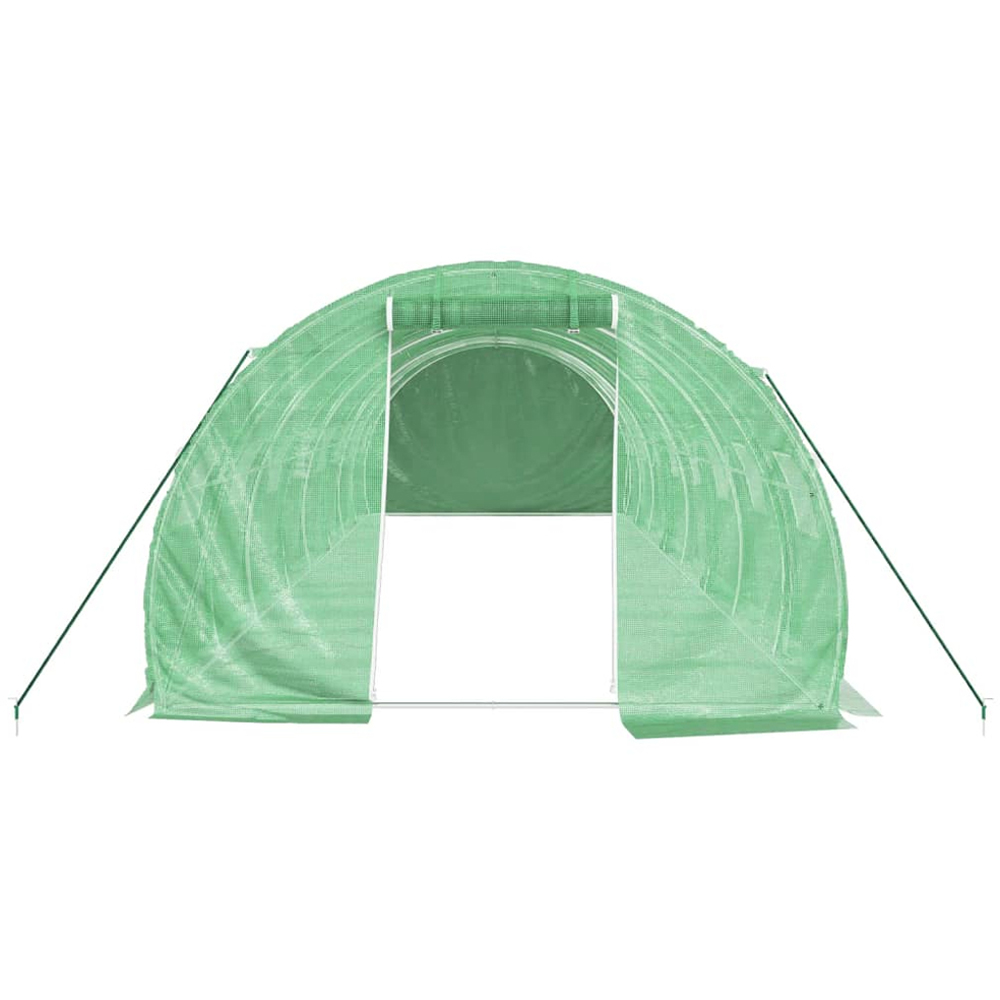 vidaXL Green Polyethylene Galvanised Steel Frame 26.2 x 9.8ft Greenhouse Image 2