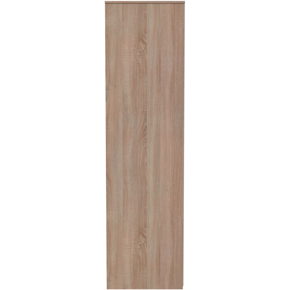 Crowndale Monaco 2 Door White Gloss and Bardolino Oak Tall Wardrobe Ready Assembled Image 5