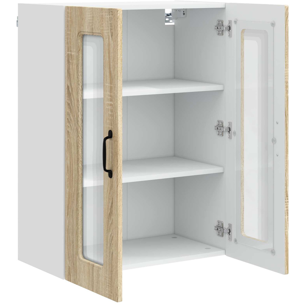 vidaXL 2 Glass Door Sonoma Oak Kitchen Wall Cabinet Image 5