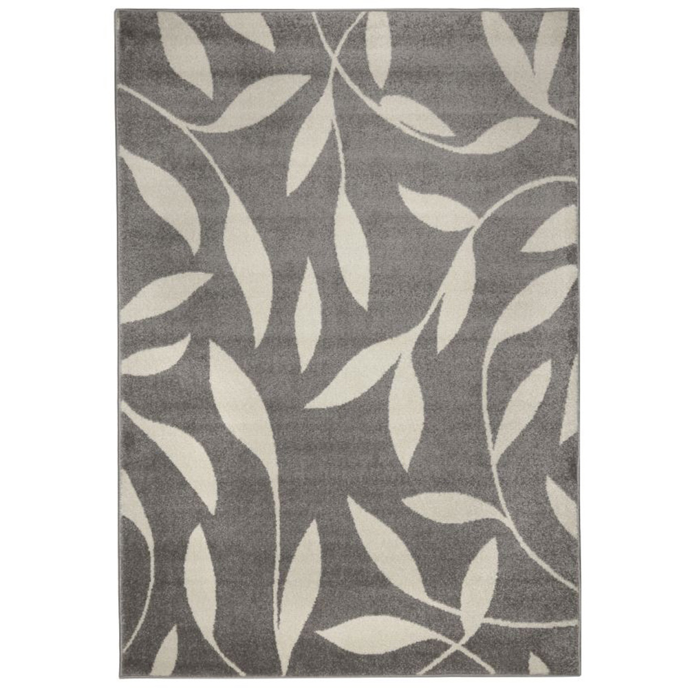 Homemaker Echo Grey Leaf Rug 120 x 170cm Image 2