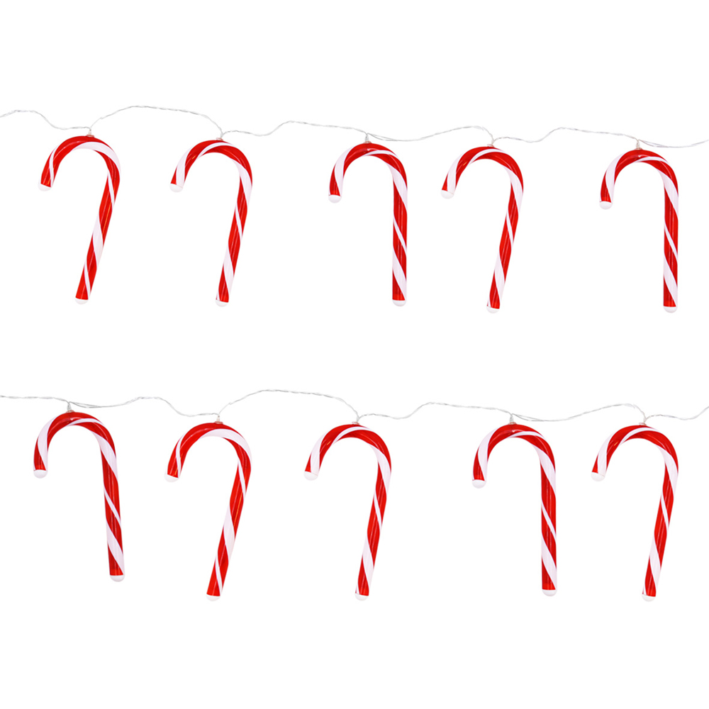 The Christmas Workshop 10 Piece Candy Cane LED String Lights Image 2