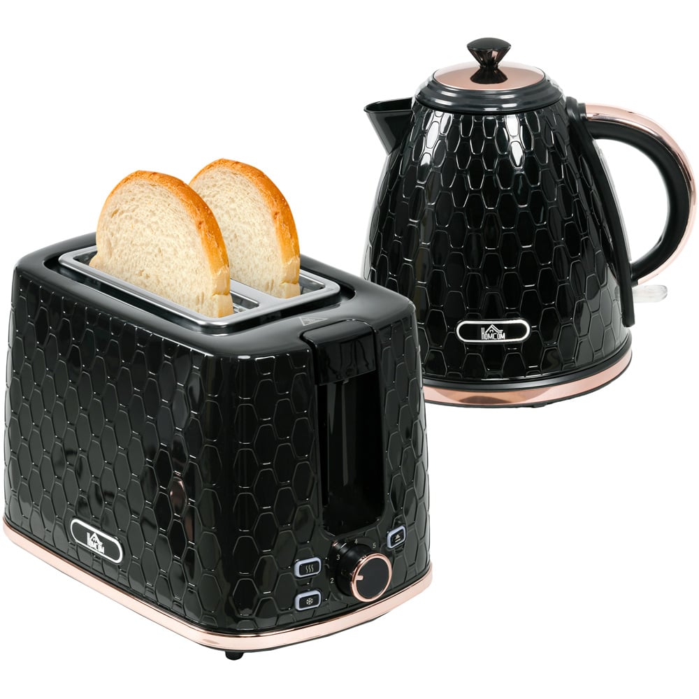 HOMCOM 1.7L Fast Boil Kettle and 2 Slice Toaster Set Image 1