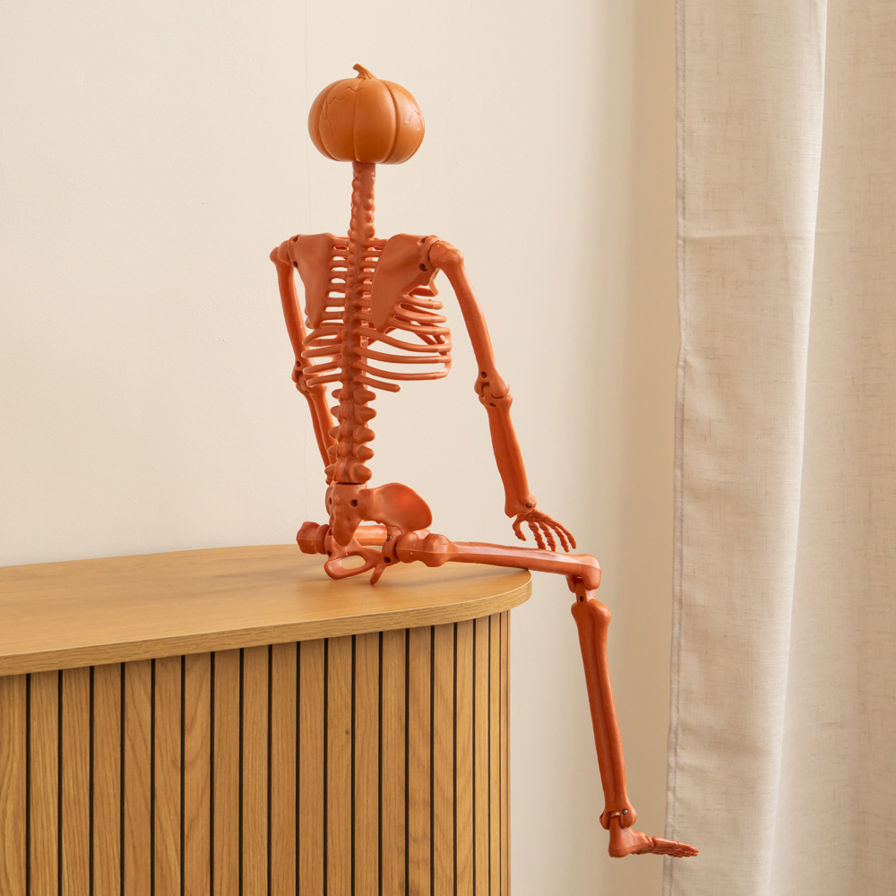 Samuel Alexander Poseable Pumpkin Skeleton Hanging Halloween Decoration 90cm Image 8