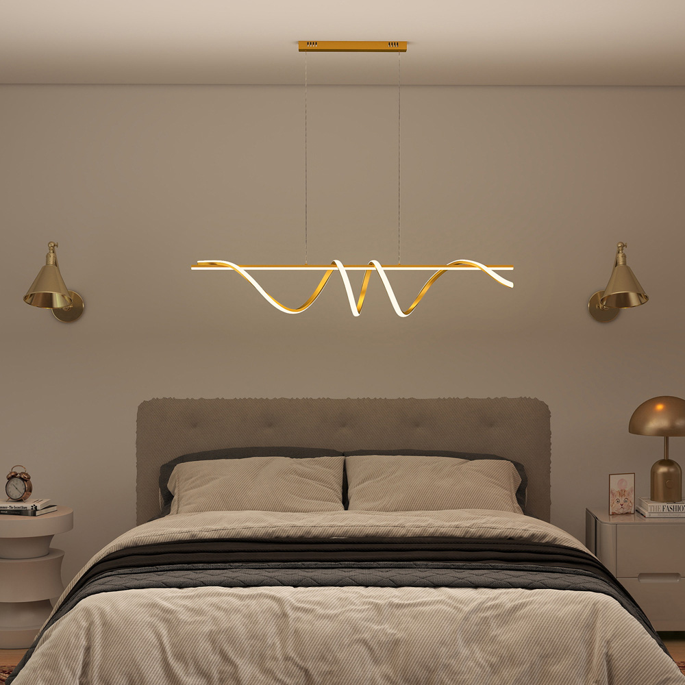 Portland Gold Tone LED Pendant Light Image 5