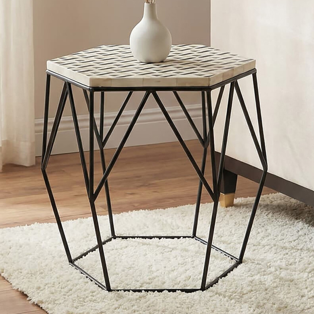 Premier Housewares Harlo Black Frame Side Table Image 1