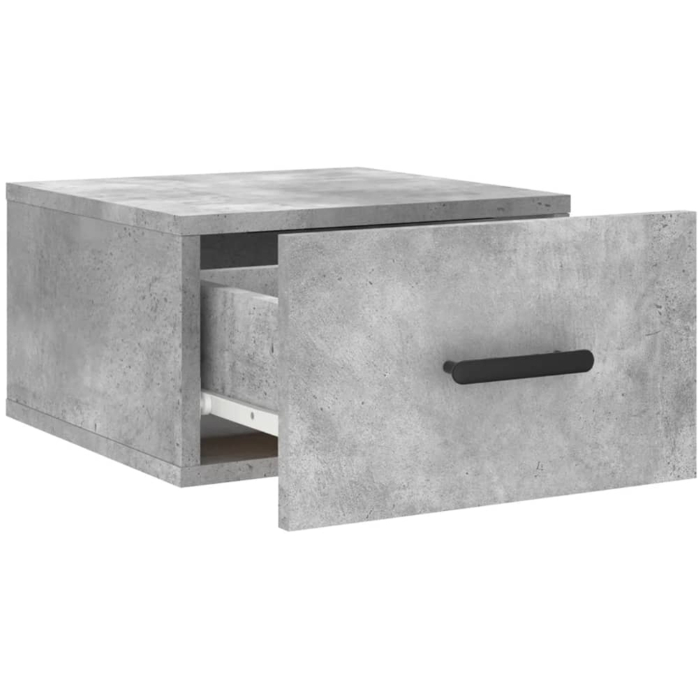 vidaXL Singe Drawer Concrete Grey Wall Mounted Bedside Table Image 6