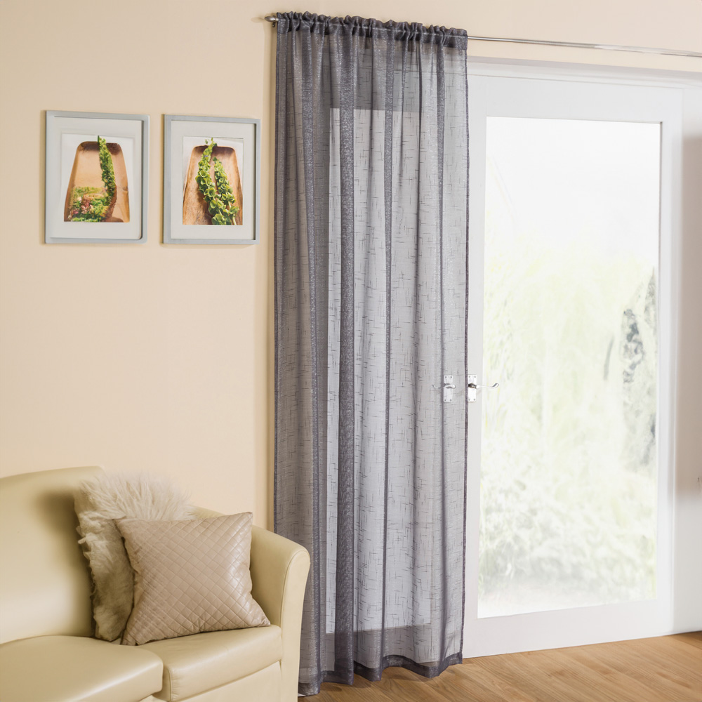 Casablanca Grey Voile Curtain 229 x 134cm Image 1