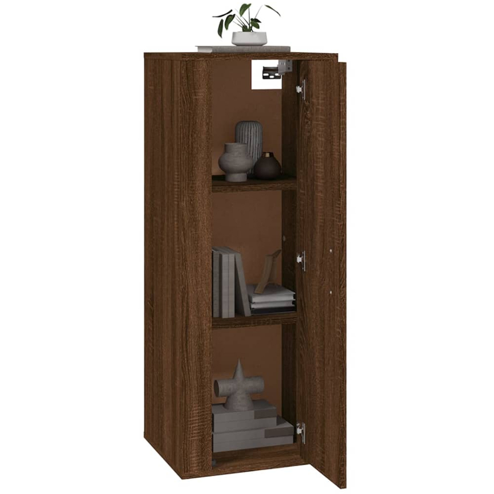 vidaXL Single Door Brown Oak Wall Mounted TV Cabinet Image 3