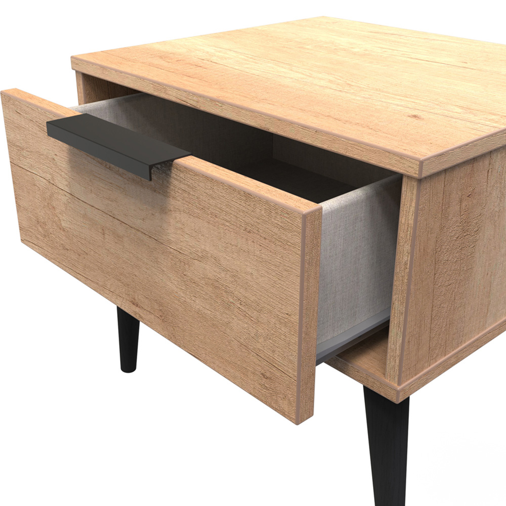 Crowndale Hong Kong Single Drawer Nebraska Oak Wide Side Table Ready Assembled Image 5