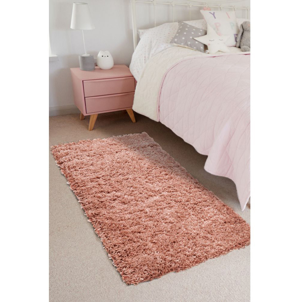 Homemaker Jazz Blush Pink Shaggy Runner 67 x 200cm Image 4