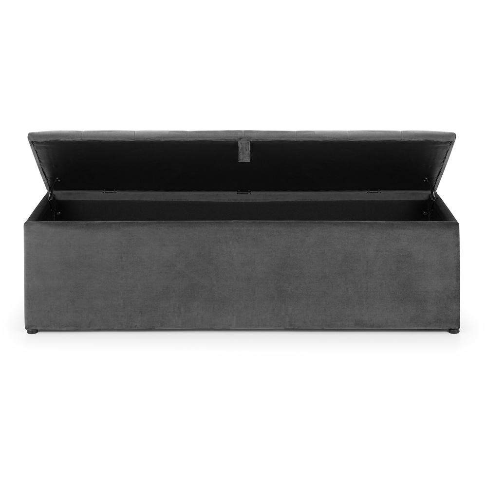 Julian Bowen Ravello Dark Grey Velvet Blanket Box Wilko