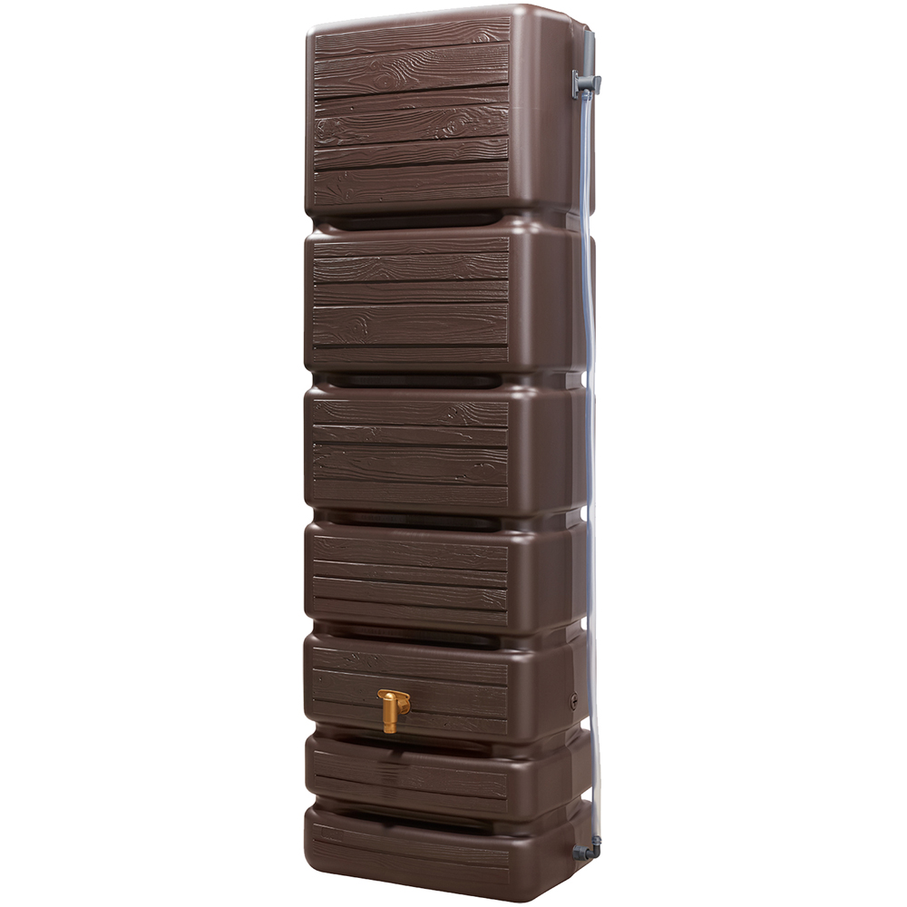 Graf Brown Tall and Slim Water Butt Tank with Tap and Diverter 350L Image 1