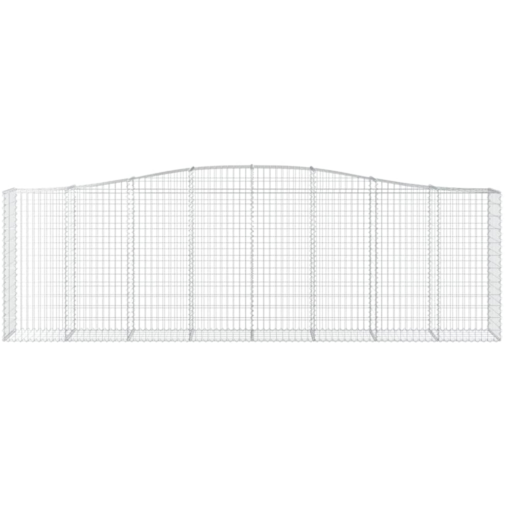 vidaXL Silver Galvanised Iron Arched Gabion Basket 400 x 50 x 120/140cm 2 Pack Image 2