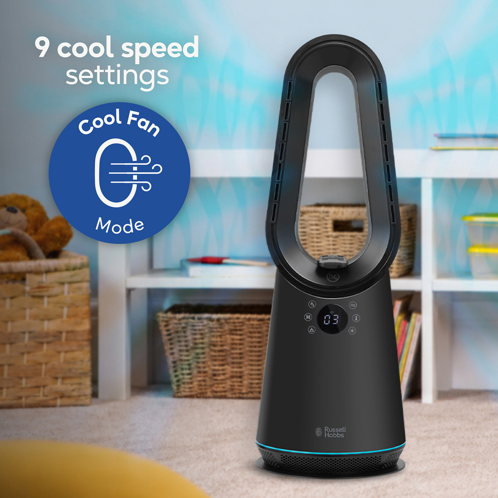 Russell Hobbs RHCBLDL3IN1B-SMT Black Smart Wi-Fi Enabled Compact Bladeless Heat and Cool Fan Image 7