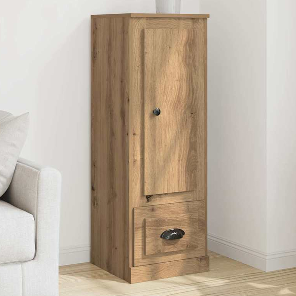 vidaXL Single Door Single Drawer Artisan Oak Highboard Image 1