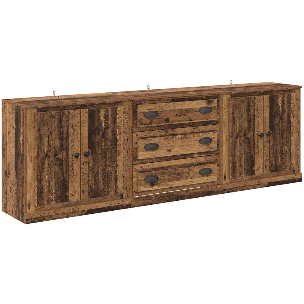 vidaXL 4 Door 3 Drawer Old Wood Modern Sideboard Image 2