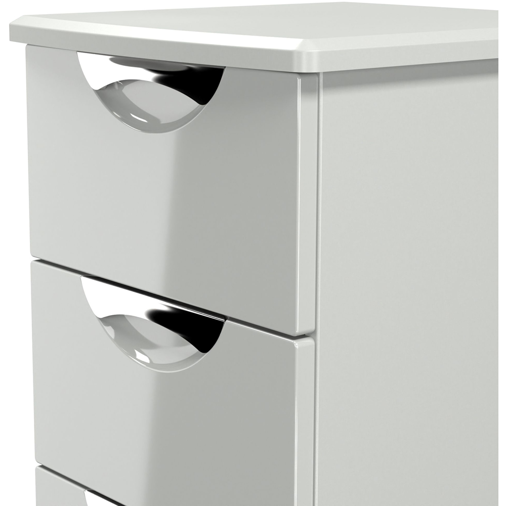Crowndale Camden 5 Drawer Grey Gloss and Dusk Grey Tall Bedside Cabinet Ready Assembled Image 5
