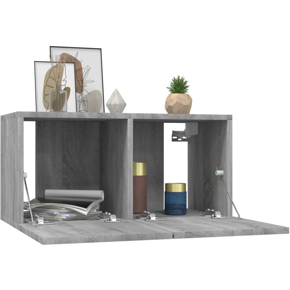 vidaXL 8 Door Grey Sonoma Wall Mounted TV Cabinet Set of 4 Image 4