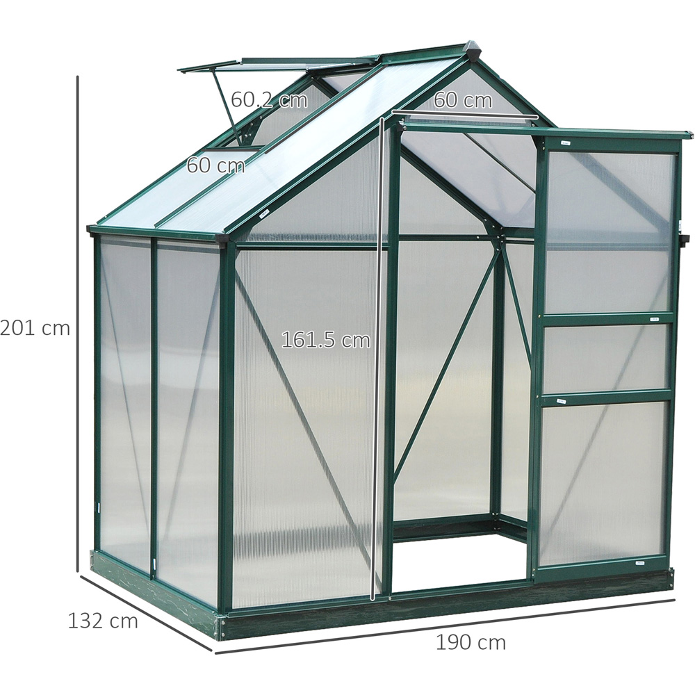Outsunny 6 x 4ft Green Polycarbonate Greenhouse Image 8