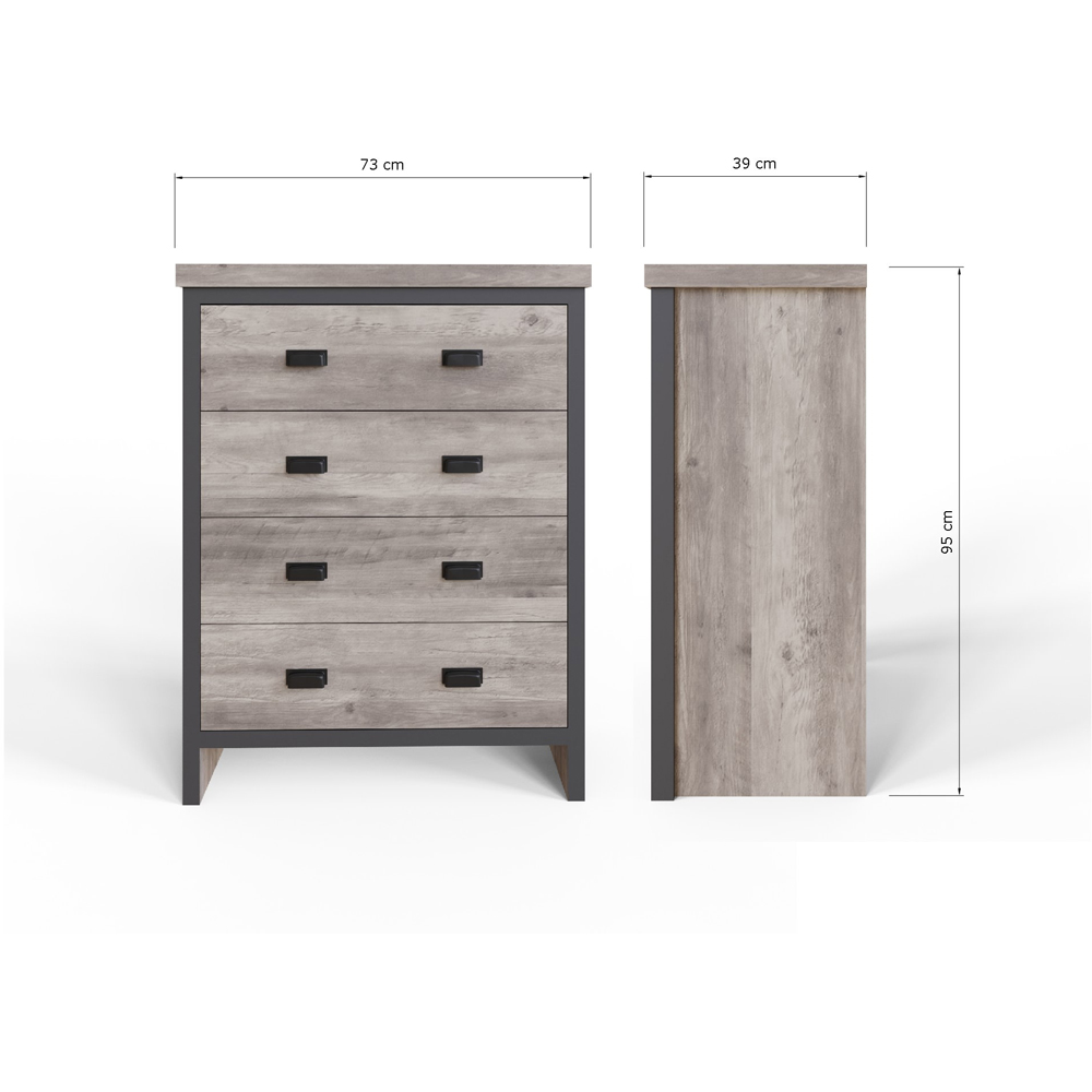 GFW Boston Grey 3 Piece Bedroom Furniture Set Image 9