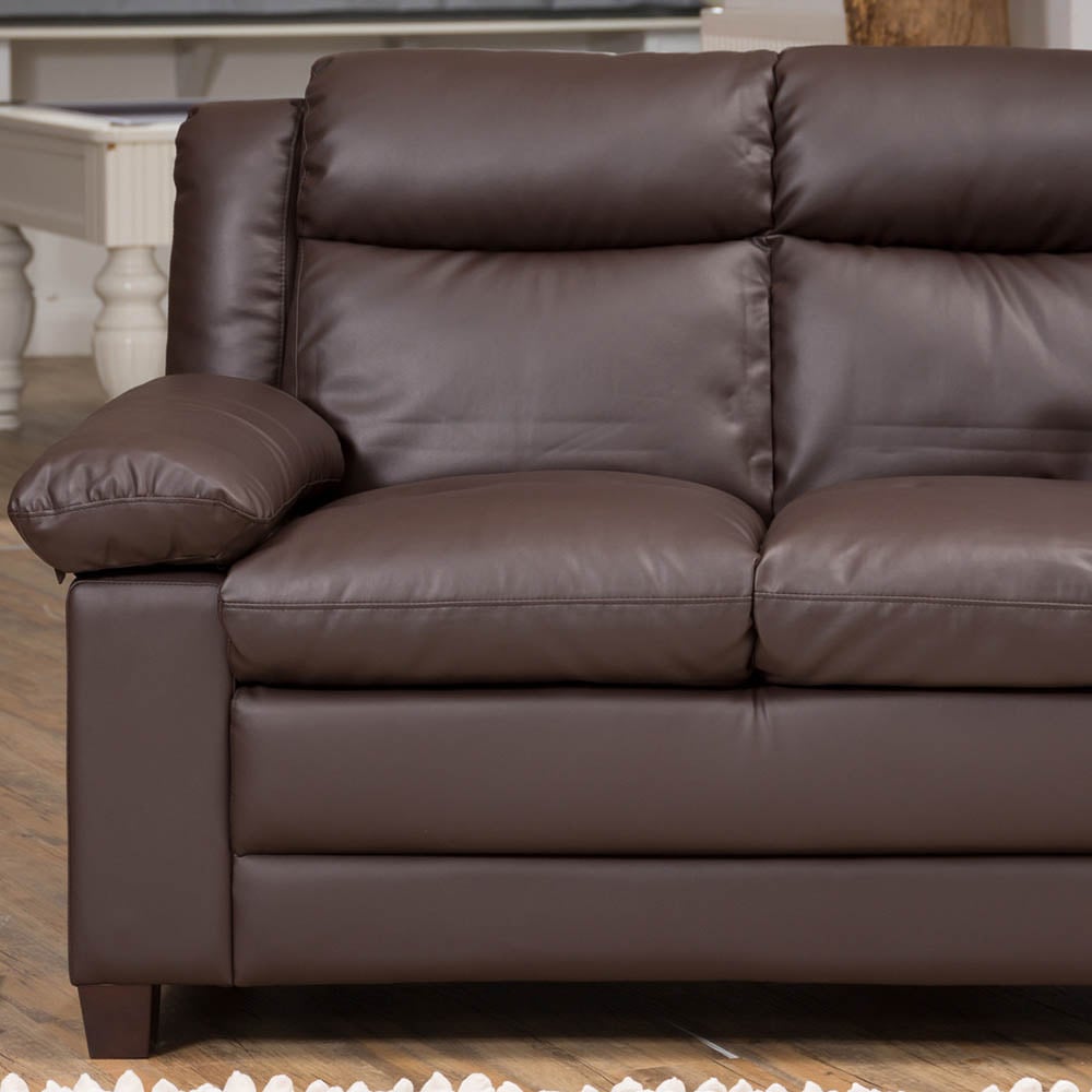 Standish 2 Seater Brown Bonded Leather Sofa Image 2
